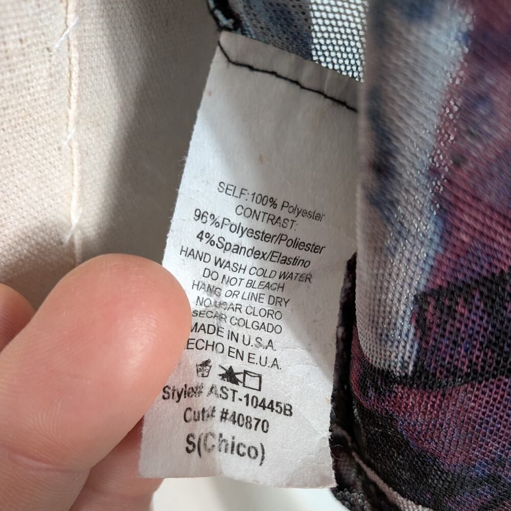 Y2K Mesh Shrug Top S Blue Back Crop Fairy Whimsigoth Tie Cardigan Floral Euro - Picture 11 of 11